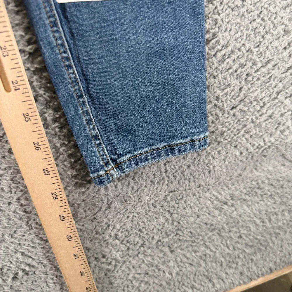 Zara Jeans Mens 31x28 Blue Cotton Denim Skinny Leg Faded Biker Workwear Stretch
